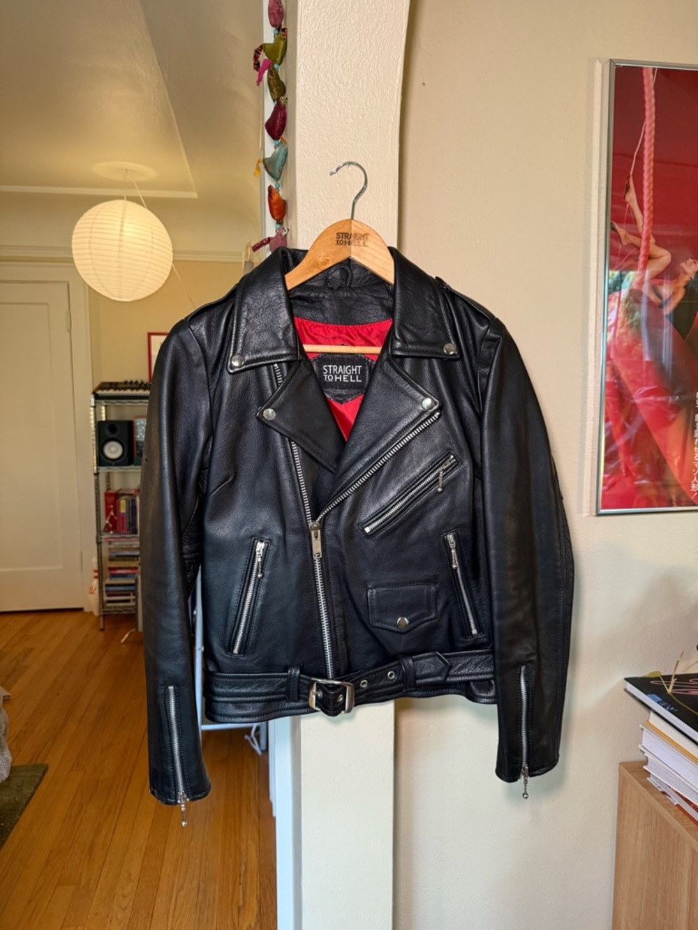 NWOT Leather Straight to Hell Biker Jacket